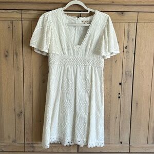 Nanette Lepore white eyelet mini dress. Size 6.